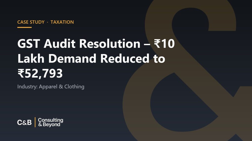 GST Audit Resolution – ₹10 Lakh Demand Reduced to ₹52,793